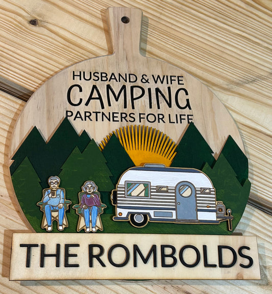 Sign - Camping Partners for Life - Customizable