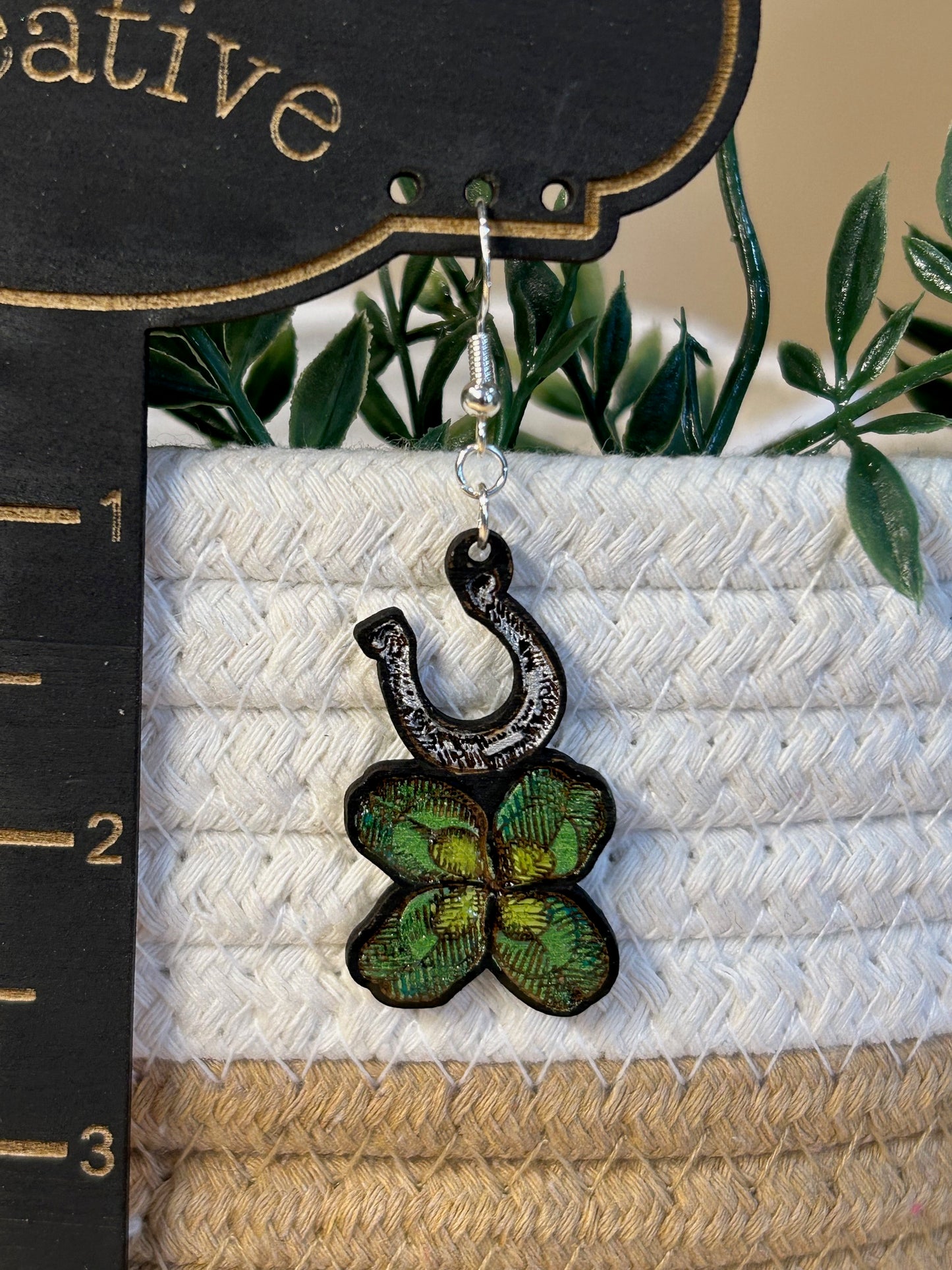 Earrings - Horseshoe and Clover