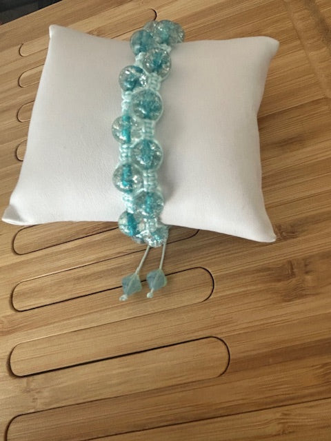 Blue Glass Bead Bracelet
