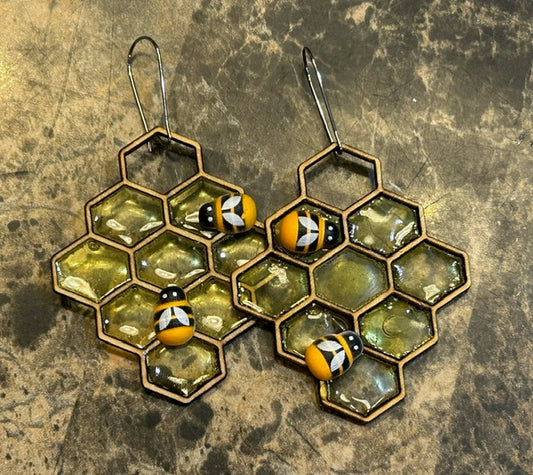 Earrings - Bee Hive