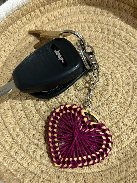 Keychain - Heart Embroidery