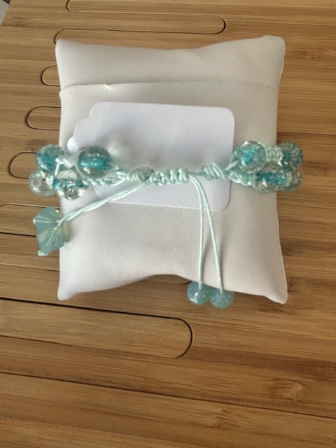 Blue Glass Bead Bracelet